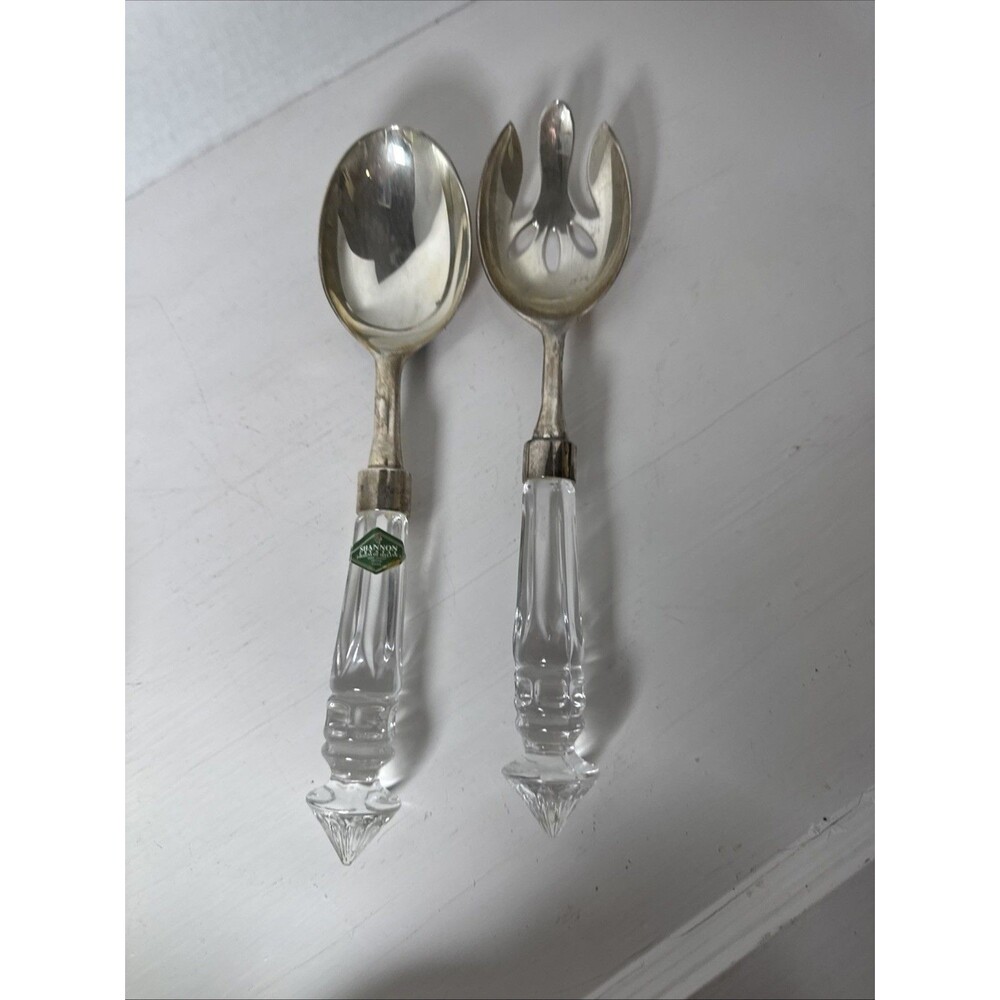 Serving Spoon & Fork Shannon Crystal Utensil Godinger DUBLIN Shannon Collection